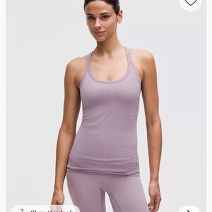 Racerback Ribbed Tank Top in Dusty Lilac - Women